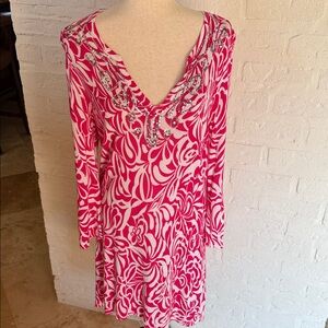 Belldini Pink and White Floral Dress